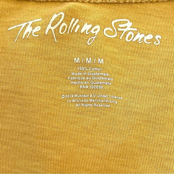 Rolling Stones Yellow Graphic Band Tee Women’s Medium 100% Cotton - Picture 5 of 8